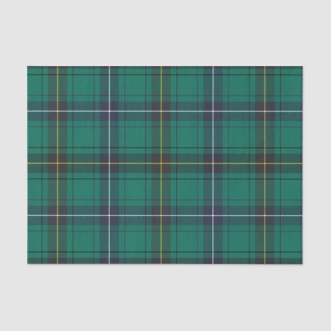 Papel De Seda Xadrez Clan Henderson Green Check Tartan (Frente )