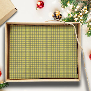 Papel De Seda Xadrez Clássica Verde Gingham - Natal Mínimo