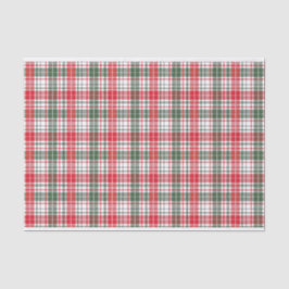 Papel De Seda Xadrez Clássico de Inverno Tartan Vermelho, Branco