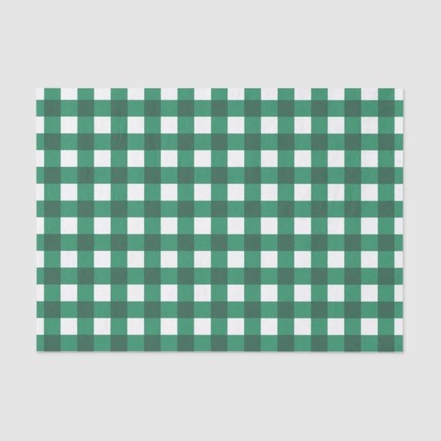 Papel De Seda Xadrez De Búfalo Verde E Branco (Frente )