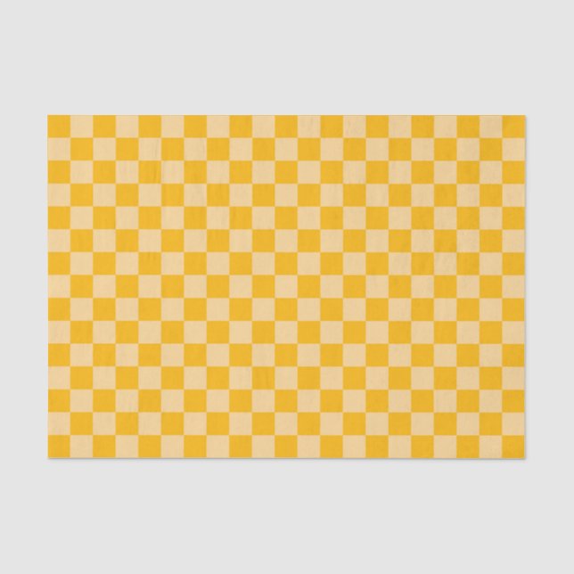 Papel De Seda Xadrez de creme cítrico (Frente )