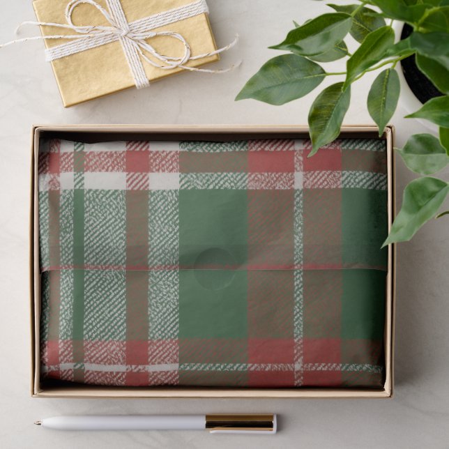 Papel De Seda Xadrez de Natal (Presente)