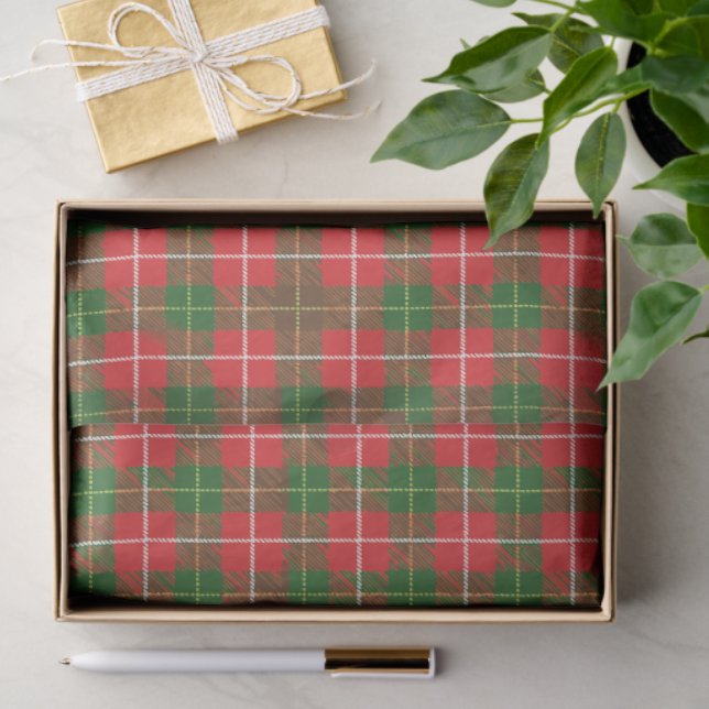 Papel De Seda Xadrez de Natal 3 (Presente)