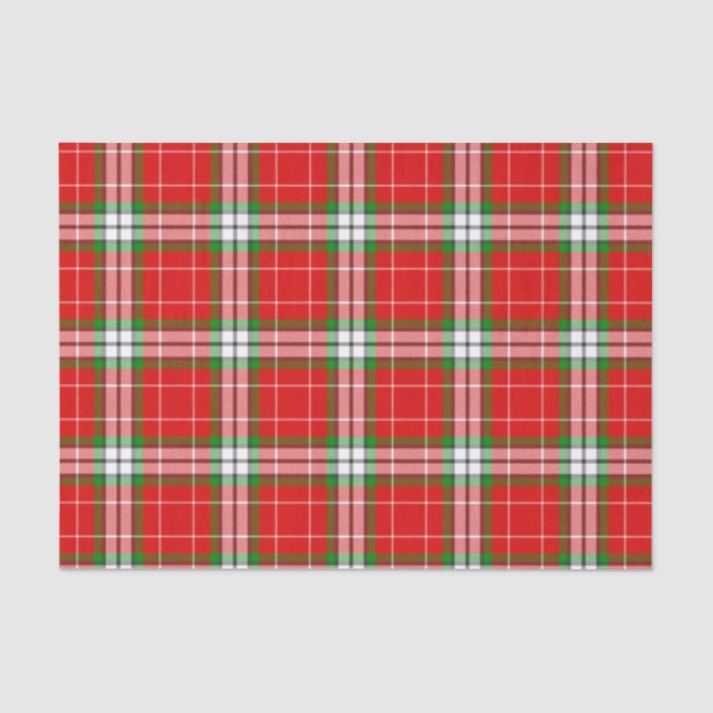 Papel De Seda Xadrez de Natal branca e verde-clara (Frente )