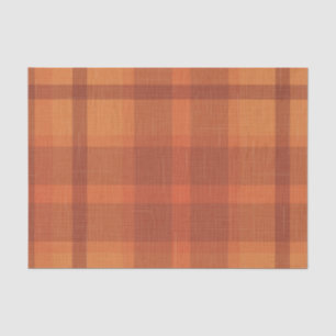Papel De Seda Xadrez de outono Russo Laranja Tartan