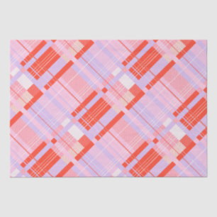 Papel De Seda Xadrez de pré-disquete bonito - Rosa, Vermelho e L