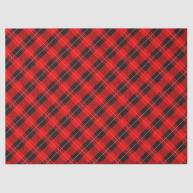 Papel De Seda Xadrez De Trendência Em Vermelho E Preto (Frente )