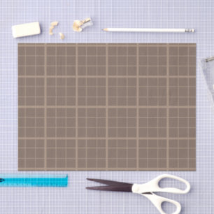 Papel De Seda Xadrez de Vidro com Tom de Terra Marrom
