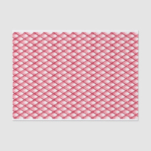 Papel De Seda Xadrez Diagonal Vermelha e Branca