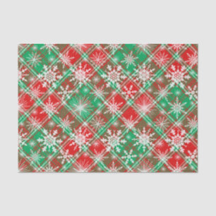 Papel De Seda Xadrez E Flocos De Neve Padrão De Natal 2