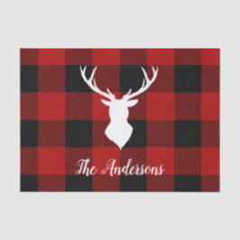 Papel De Seda Xadrez e veado de Buffalo Vermelho | Presente de n