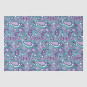 Papel De Seda Xadrez Escocês Roxo e Azul Shabby Chic