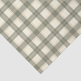 Papel De Seda Xadrez Escocês Sage Clássico