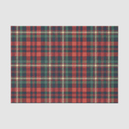 Papel De Seda Xadrez Escocês Vermelho e Verde Tradicional