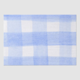 Papel De Seda Xadrez Ginga Azul Branco