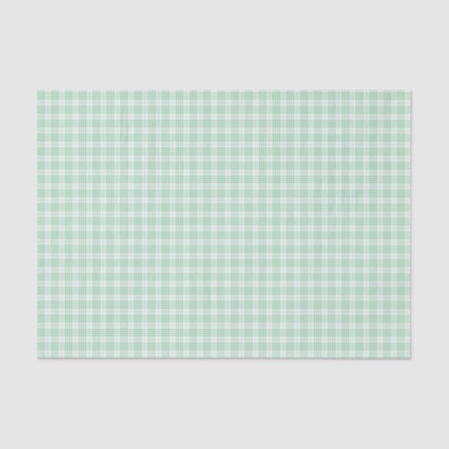 Papel De Seda Xadrez Gingham Verde (Frente )