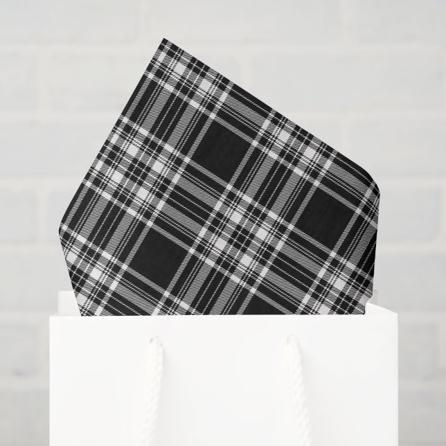 Papel De Seda Xadrez Preto e Branco (Sacola de presentes)