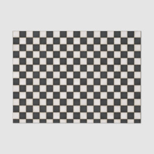 Papel De Seda Xadrez Preto e Branco Antigo