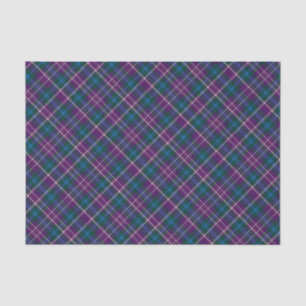 Papel De Seda Xadrez púrpura, azul e verde
