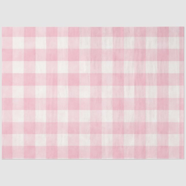 Papel De Seda Xadrez Rosa  (Frente )