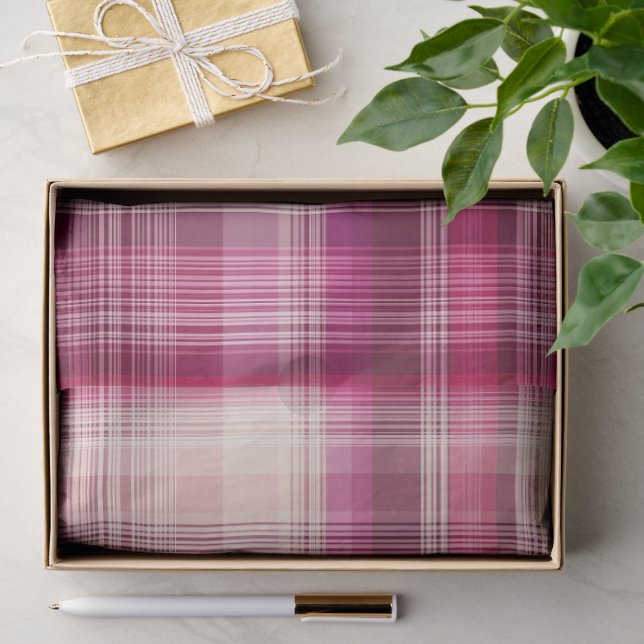 Papel De Seda Xadrez rosa (Presente)