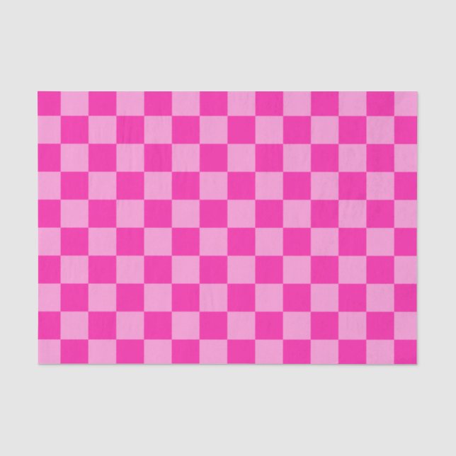 Papel De Seda Xadrez Rosa Atraente (Frente )