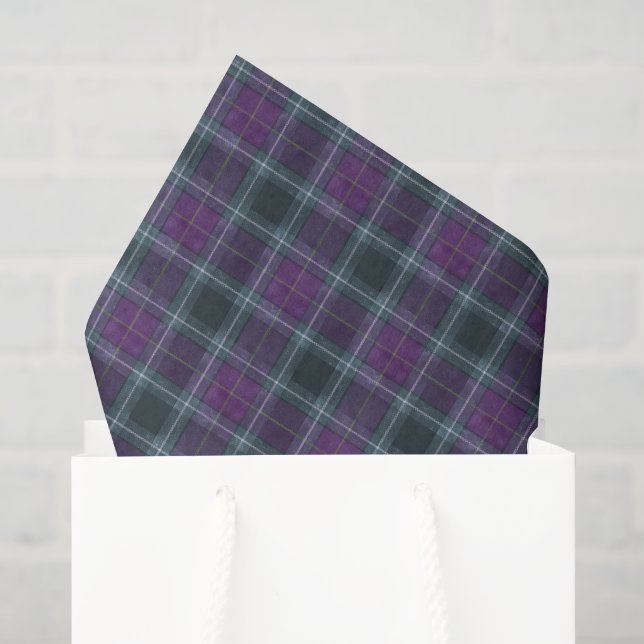 Papel De Seda Xadrez Roxo Azul Turquesa Elegante (Sacola de presentes)