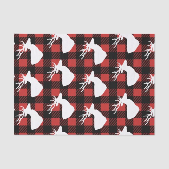 Papel De Seda Xadrez rústica da verificação do búfalo & silhueta (Frente )