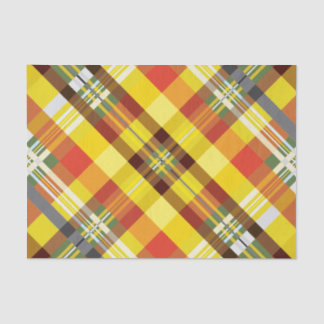 Papel De Seda Xadrez/Tartan - girassol -
