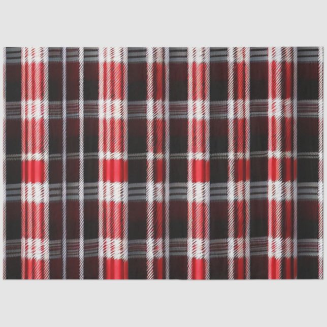 Papel De Seda Xadrez Trendy Abstrato Red Black Collection (Frente )