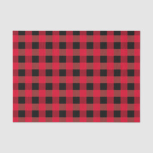 Papel De Seda Xadrez urbano preto e vermelho de búfalo