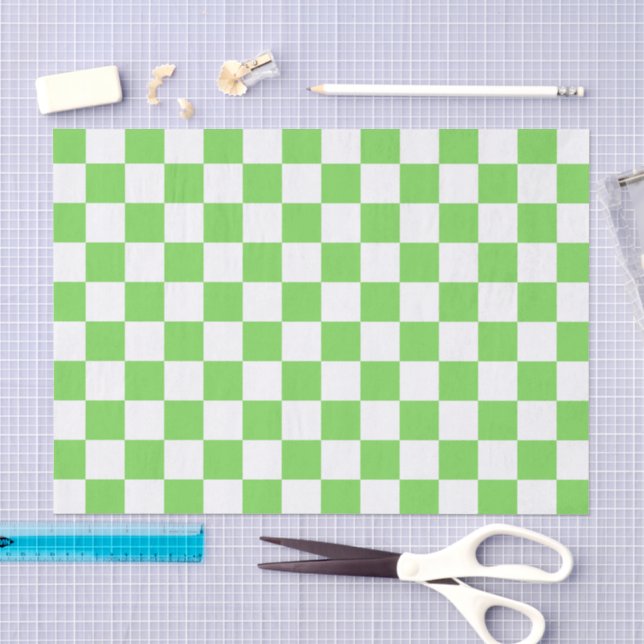 Papel De Seda Xadrez verde  (Arte )
