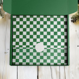 Papel De Seda Xadrez Verde e Branco de Férias