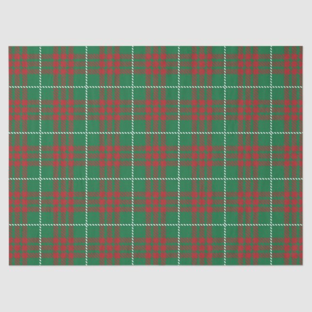 Papel De Seda Xadrez Verde e Vermelha (Frente )