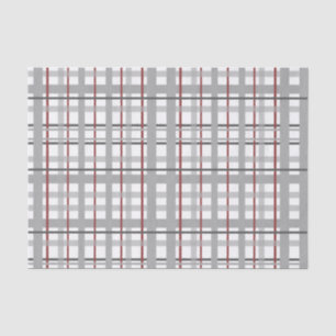 Papel De Seda Xadrez vermelha & cinzenta