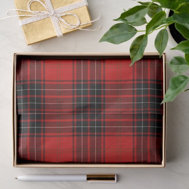 Papel De Seda Xadrez vermelha de tartan (Presente)
