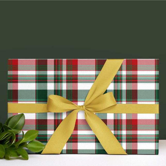 Papel De Seda Xadrez Vermelha e Verde Natal (Criador carregado)
