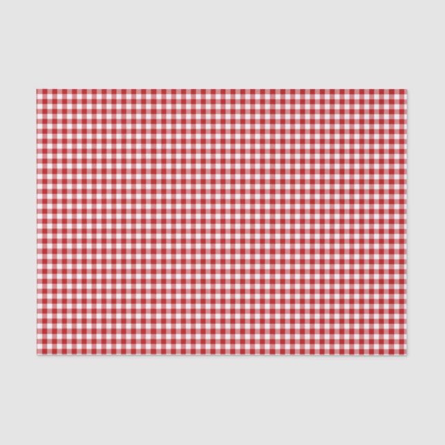Papel De Seda Xadrez vermelha, Gingham vermelho (Frente )