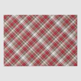 Papel De Seda Xadrez Vermelho, Mocha e Creme nº 2