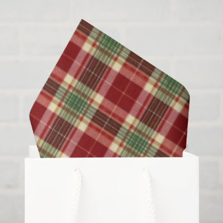 Papel De Seda Xadrez Vermelho Verde Cottagecore Natal Vintage