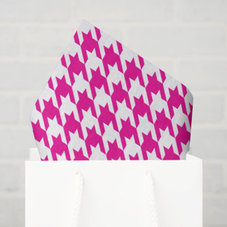 Papel De Seda Xadrezinho Rosa Quente e Branco