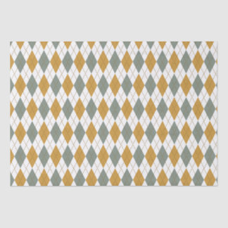 Papel De Seda Xanadu e Dourado Winter Argyle