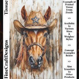 Papel De Seda Xerife Chesnut Horse Em Dissociação DD6 Do Hat