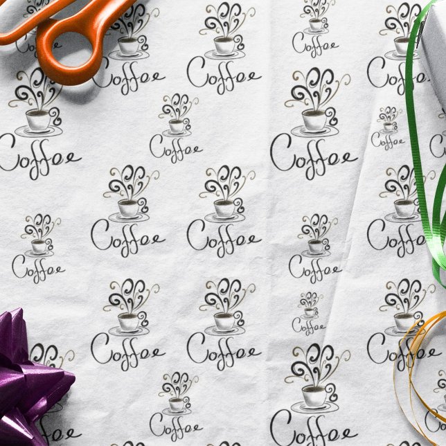 Papel De Seda Xícara de Café Com Vapor Flourido (Criador carregado)