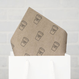 Papel De Seda Xícara De Café Marrom Fofo Loja De Café