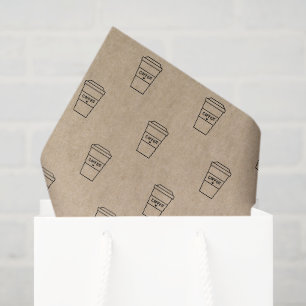 Papel De Seda Xícara De Café Marrom Fofo Loja De Café
