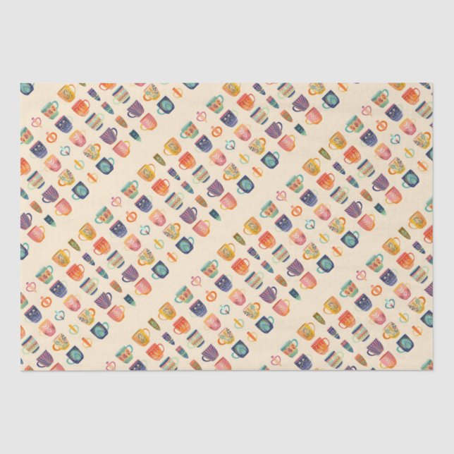 Papel De Seda Xícaras de Café (Frente )
