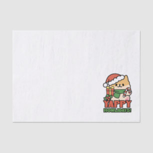 Papel De Seda Yappy Howlidays - Bela Cartoon de Cão de Natal