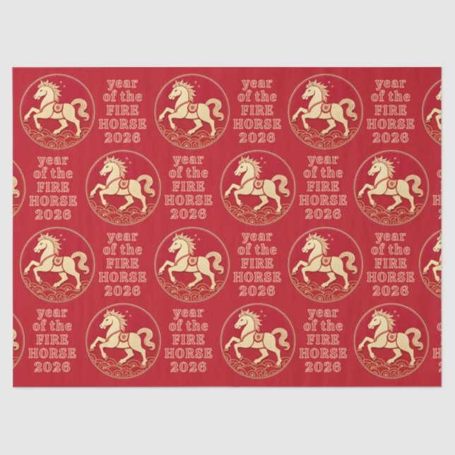 Papel De Seda Year of the Horse 2026 Chinese New Year  (Frente )
