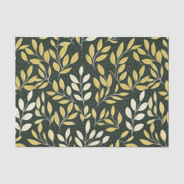 Papel De Seda Yellow and Cream Leafy Branches Pattern 